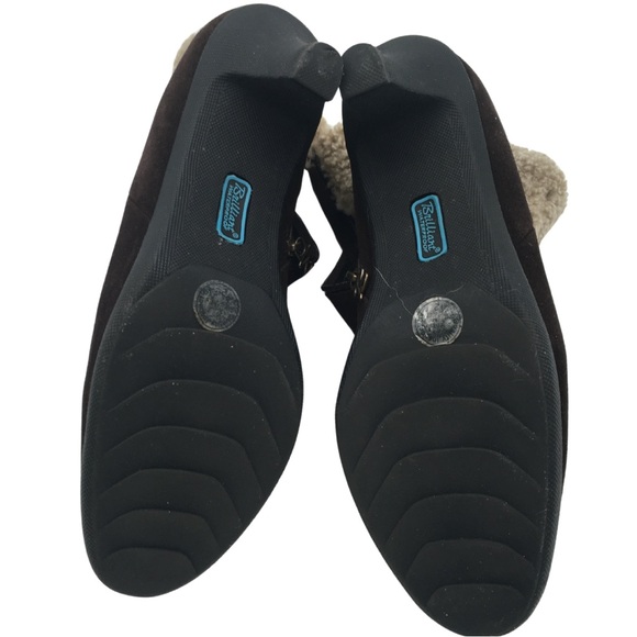 Brilliant Brown Suede Waterproof Faux Fur Heeled Ankle Boots size 9 - Picture 12 of 14